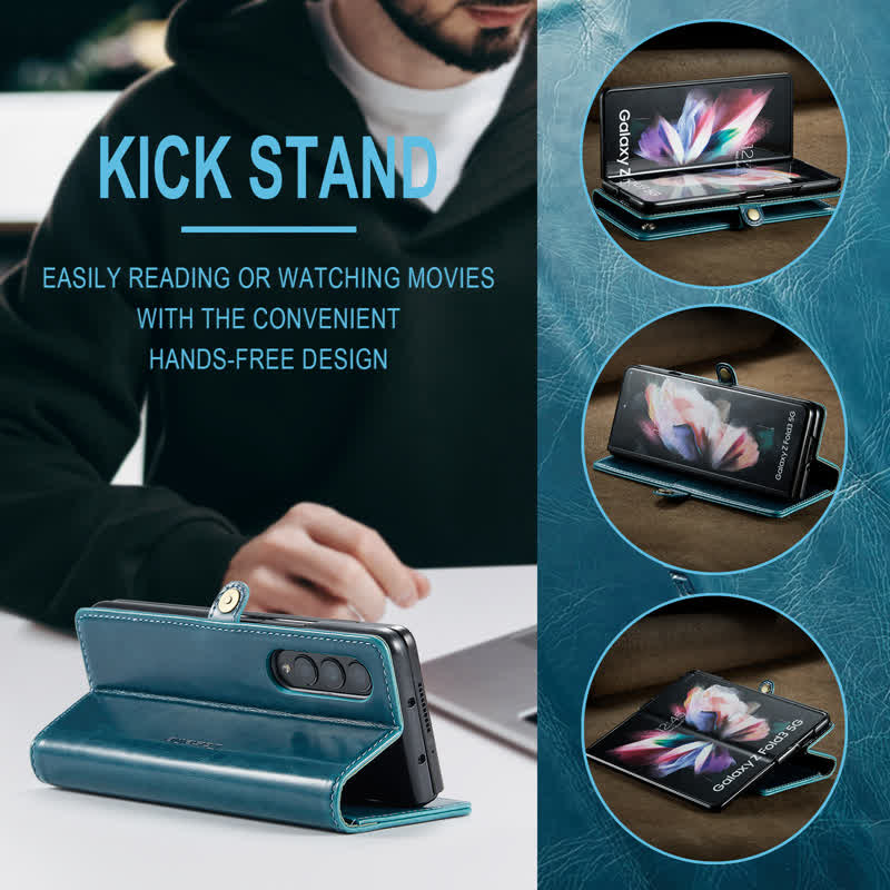 Folio Flip Handyhülle PU Leder Brieftasche für Samsung Galaxy Z Fold 4 /Z Fold 3 / Z Fold 5