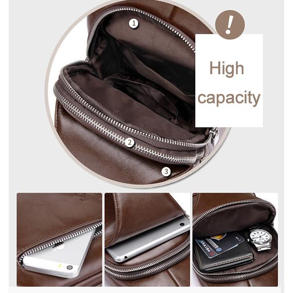 Diebstahlsichere Vintage-Schultertasche für Herren mit USB-Ladeanschluss