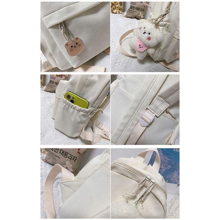 Rucksack für Damen, lässig, cool, solides Nylon, Schul-Umhängetasche
