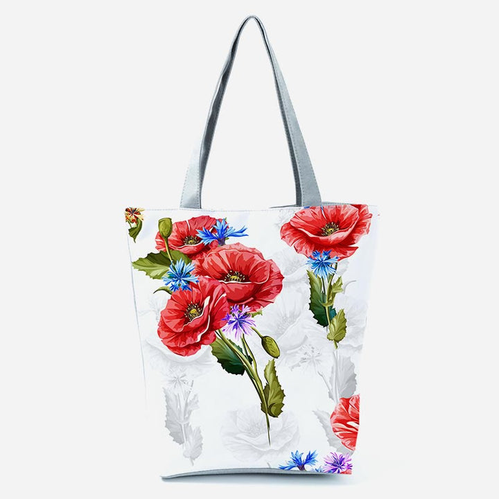 Tragetasche für Damen mit Blumendruck, große Kapazität, Umhängetasche