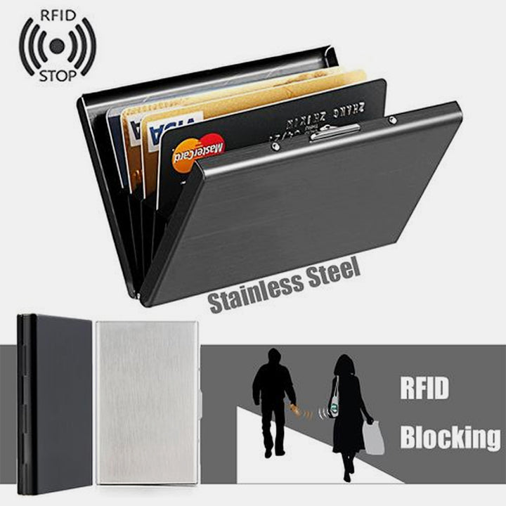 Schlanker RFID-Kreditkartenhalter aus Edelstahl