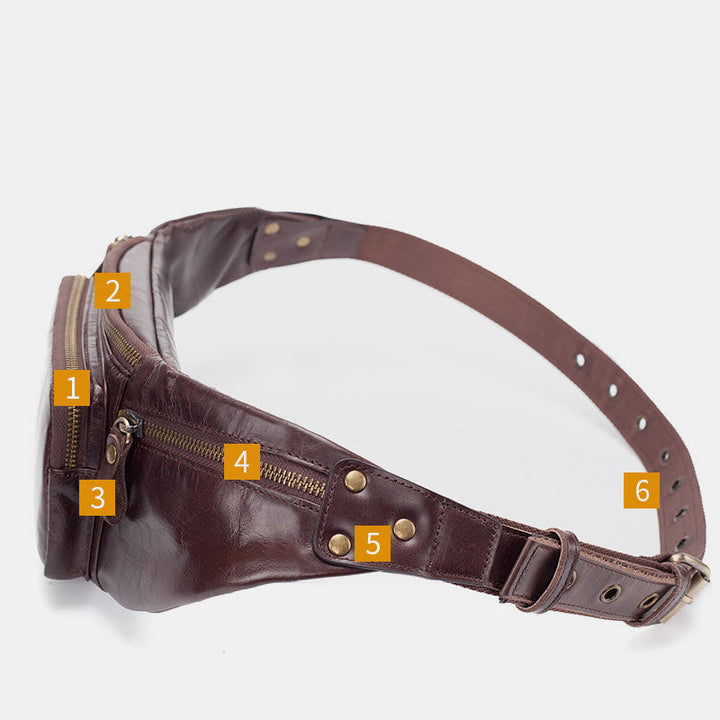 Vintage Multi-Carry Schultertasche aus echtem Leder