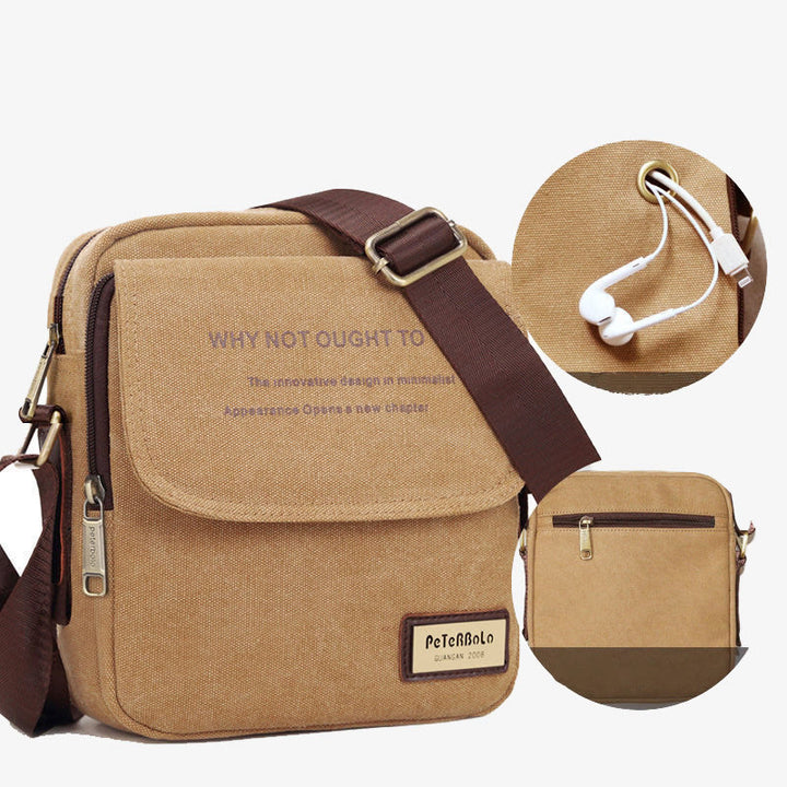 Verdickte Canvas-Tasche für Herren, bedeutende Umhängetasche mit dickem Riemen