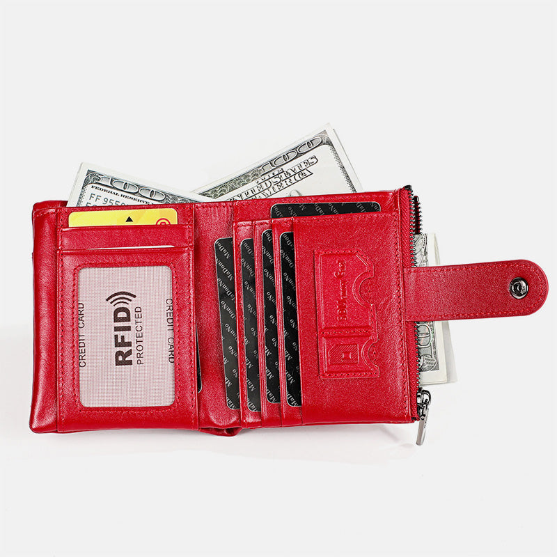 Geldbörse aus echtem Leder im Vintage-Stil mit RFID-Blockierung