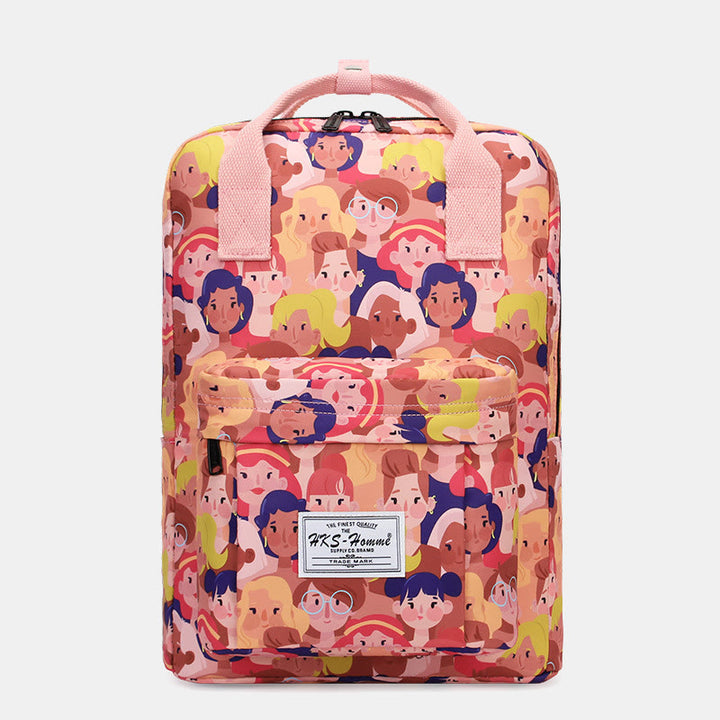 Mehrfarbig bedruckter Laptop-Rucksack, 15,6 Zoll, College-Schule, Büchertasche, Reise-Tagesrucksack