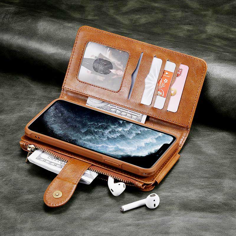 Abnehmbare magnetische Vintage-Brieftaschenhülle für das iPhone