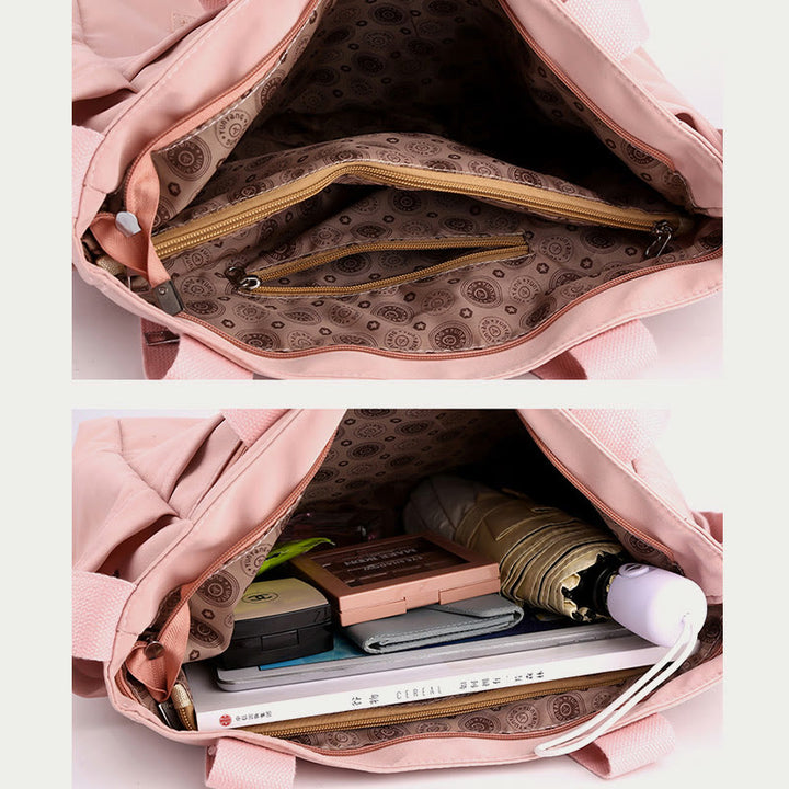 Minimalistische Tragetasche für Damen, große Handtasche aus Nylon für die Schule und Fitness