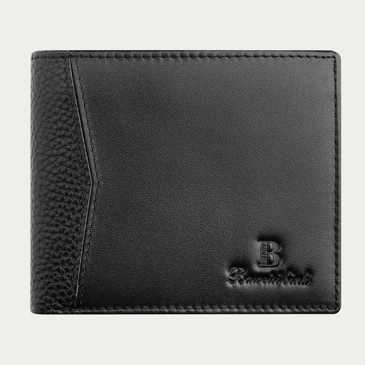 Ledergeldbörse für Männer, Diebstahlschutz, RFID, schwarze Geldbörse