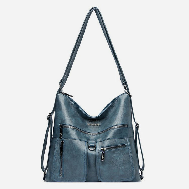 Umwandelbarer Rucksack in Volltonfarbe für Pendler - Stahlblau - image 7
