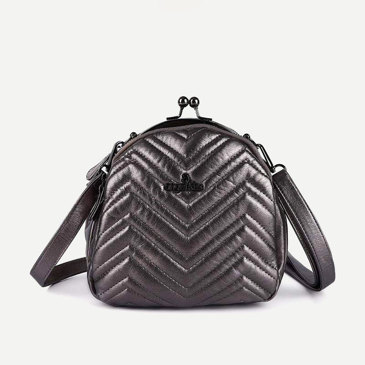Mini-Rucksack mit drei Fächern, Kisslock-Reißverschluss, Tagesrucksack, modische Party-Geldbörsen, Handtaschen