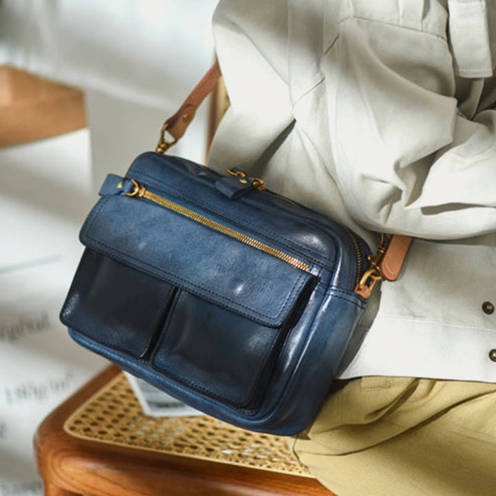 Handgefertigte Umhängetasche für Damen, mehrere Taschen, modische Alltagstasche