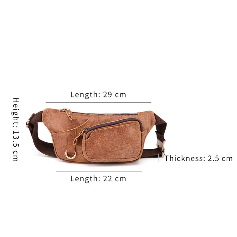 Echtes Leder Gürteltasche für Männer Bauchtasche Hüfttasche