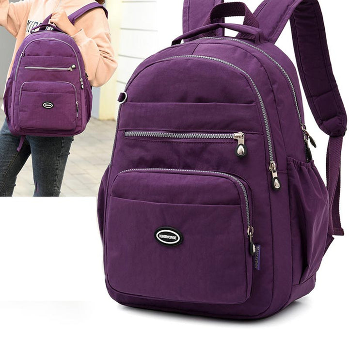 Nylon-Rucksack mit mehreren Taschen, leichter, lässiger Reise-Tagesrucksack für Damen