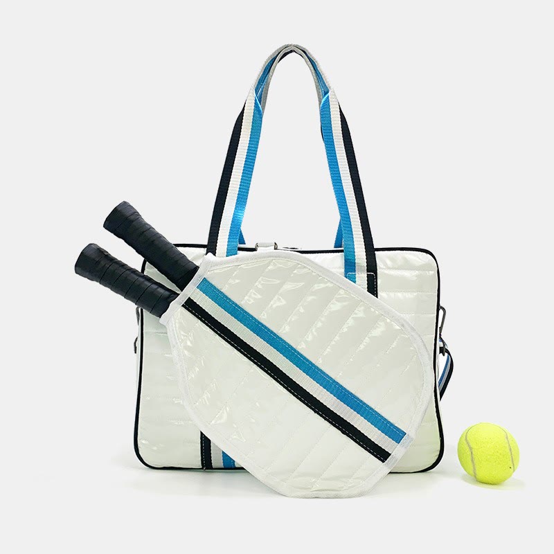 Pickleball-Schlägertasche für Sport, gestreifte Umhängetasche aus Daunenbaumwolle