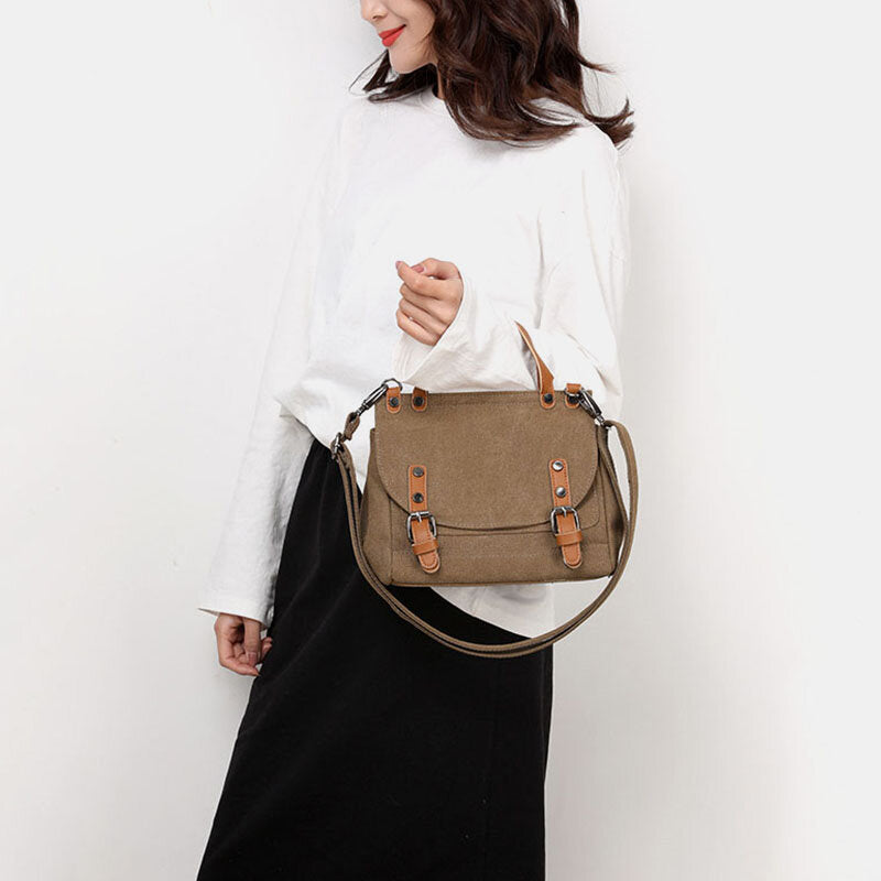 Canvas große Kapazität Vintage Umhängetasche Handtasche