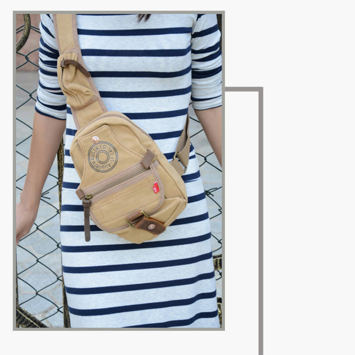 Schultertasche für Männer mit breiten Riemen, tragbarer Freizeit-Tagesrucksack aus Segeltuch