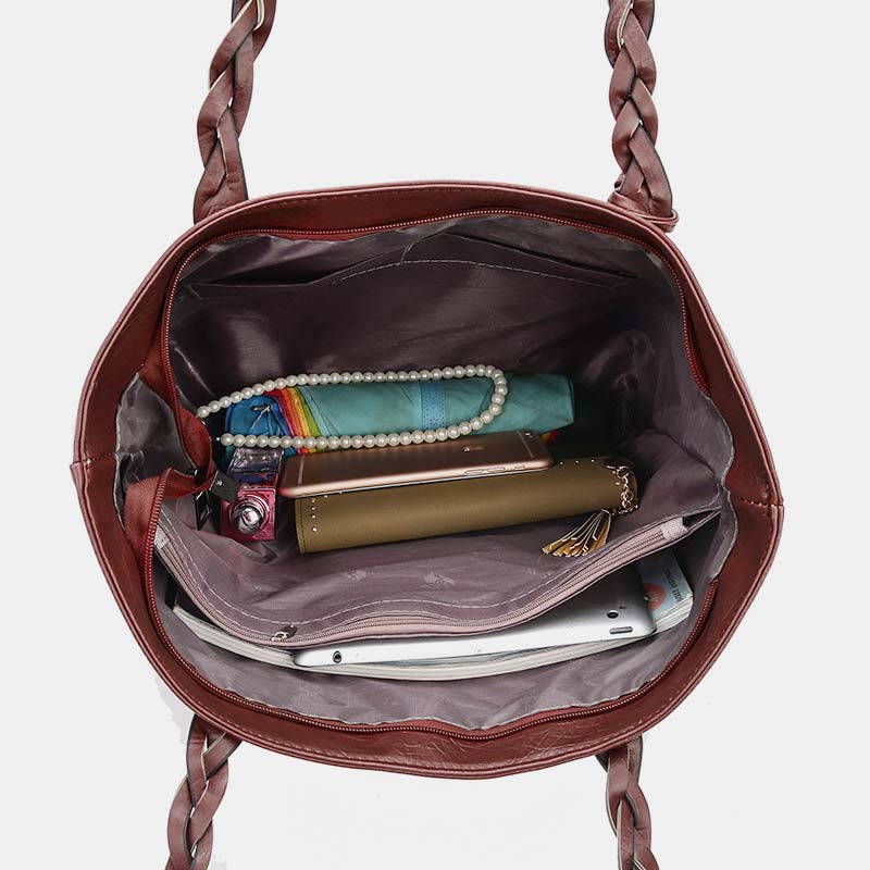Große Kapazität Business Büro Handtasche Damen weiche PU Quaste Tote Schultertasche