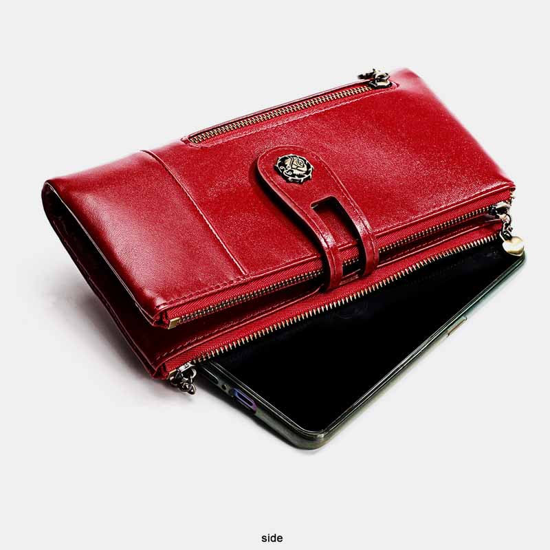 RFID-blockierende Vintage-Geldbörse aus echtem Leder mit großer Kapazität