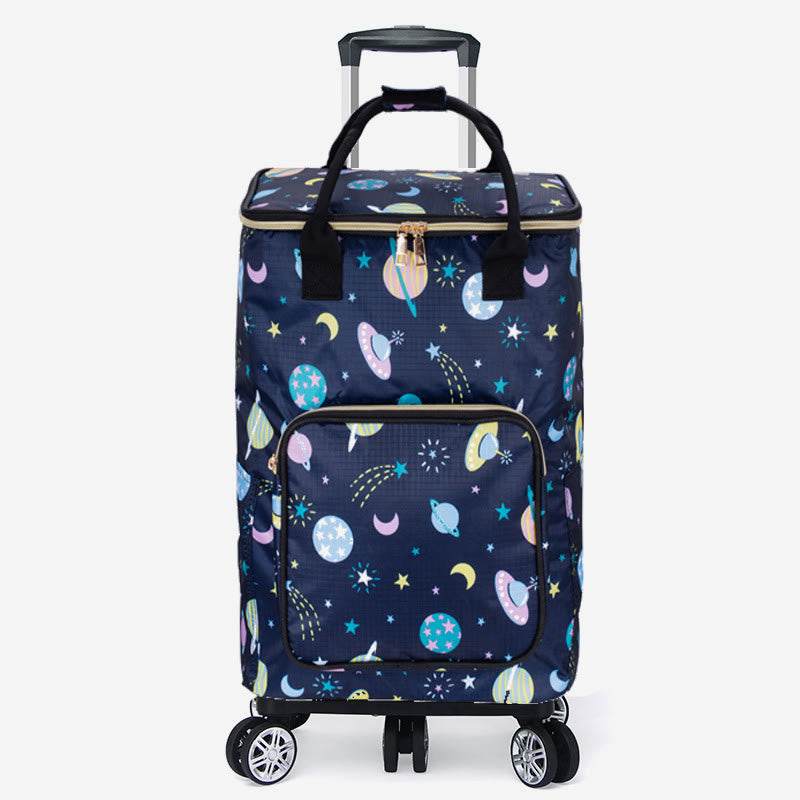 Zusammenklappbarer Einkaufswagen für Frauen, tragbare Alufolie, Konservierung, Rolltasche