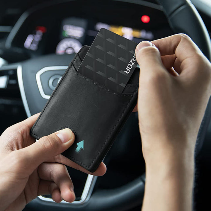 Airtag Bifold Wallet, ultradünne Geldklammer aus Leder
