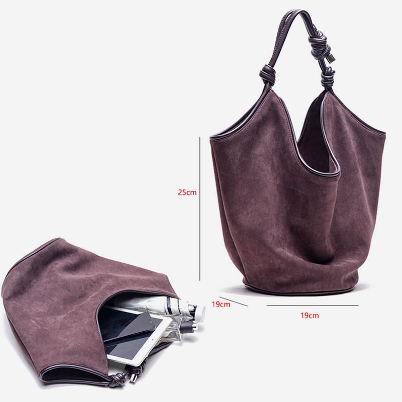 Einkaufstasche für Frauen Wildleder minimalistische große Kapazität Eimer Tasche