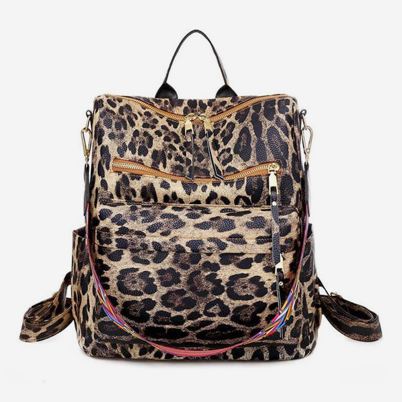 Großer Schulrucksack aus Leder
