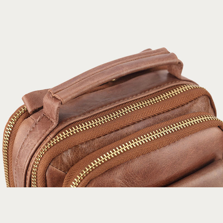 Messenger Bag für Herren, Business, kleine tragbare Umhängetasche aus Leder