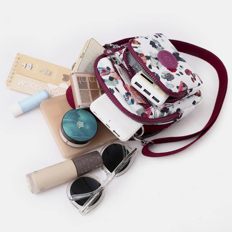 Schultertasche mit Blumenmuster für Damen, Crossbody-Rucksack, Mehrzweck-Umhängetasche