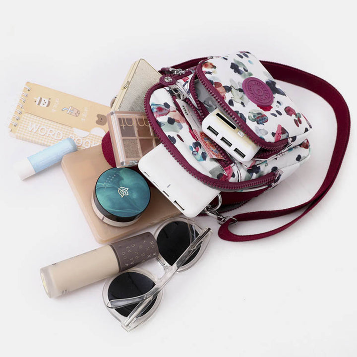 Schultertasche mit Blumenmuster für Damen, Crossbody-Rucksack, Mehrzweck-Umhängetasche