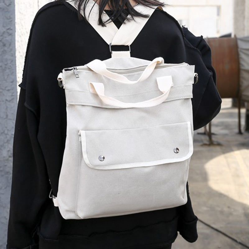 Multifunktionale Canvas-Handtasche mit großem Fassungsvermögen, Rucksack für Damen und Herren, Umhängetasche