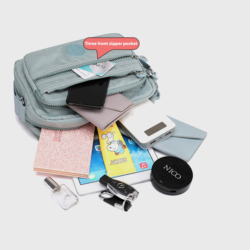 Lässige Umhängetasche mit mehreren Taschen und leichtem Design