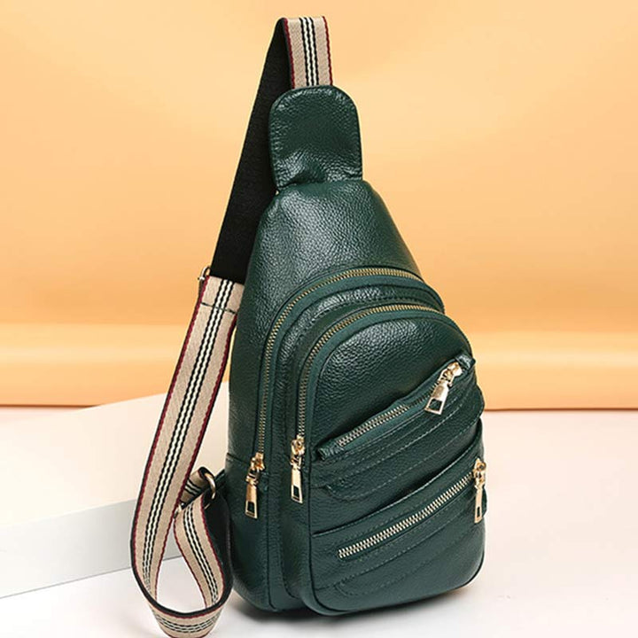 Sling Crossbody Rucksack Weiche Leder Schultertasche mit verstellbarem Riemen