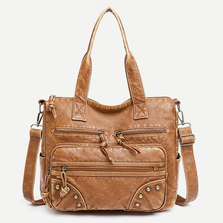 Retro-Tragetasche aus Kunstleder für Damen, Schultertasche mit Crossbody-Gurt