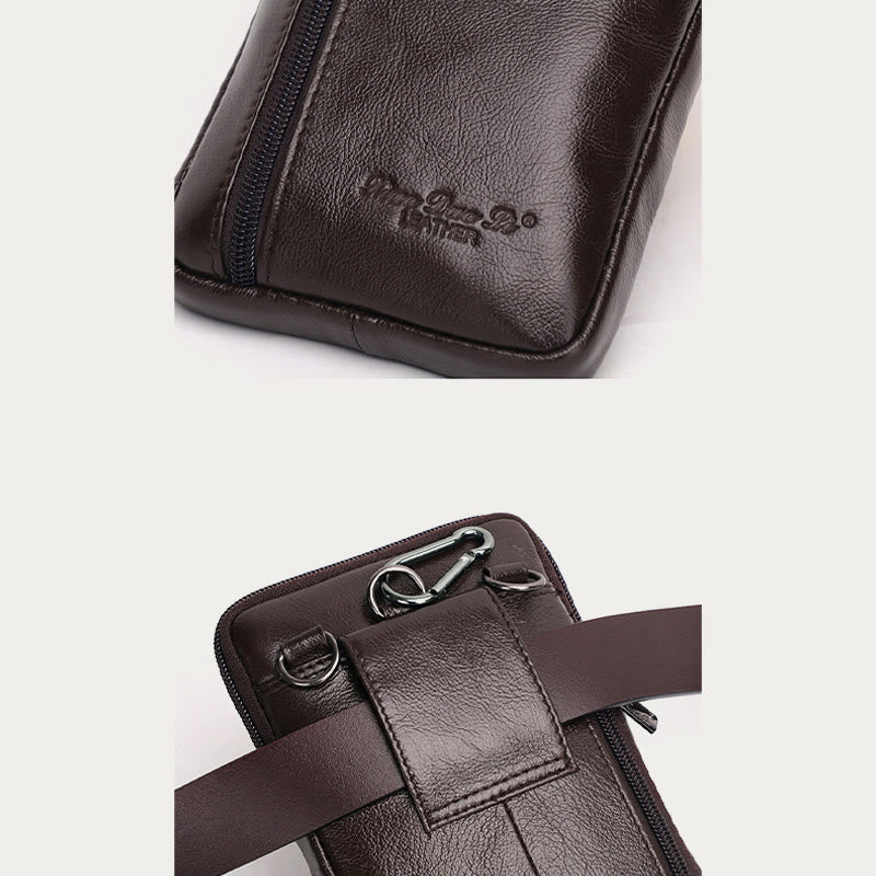 Messenger Bag für Herren, Mini-Umhängetasche aus ultradünnem Leder