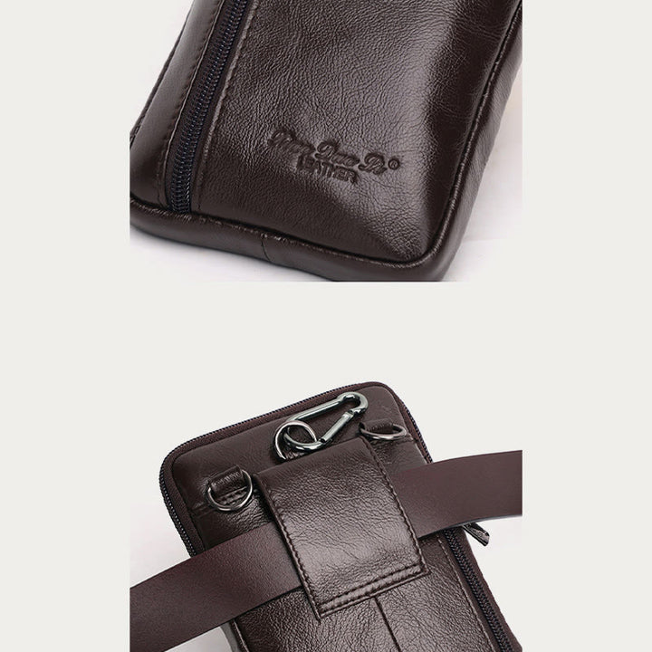 Messenger Bag für Herren, Mini-Umhängetasche aus ultradünnem Leder