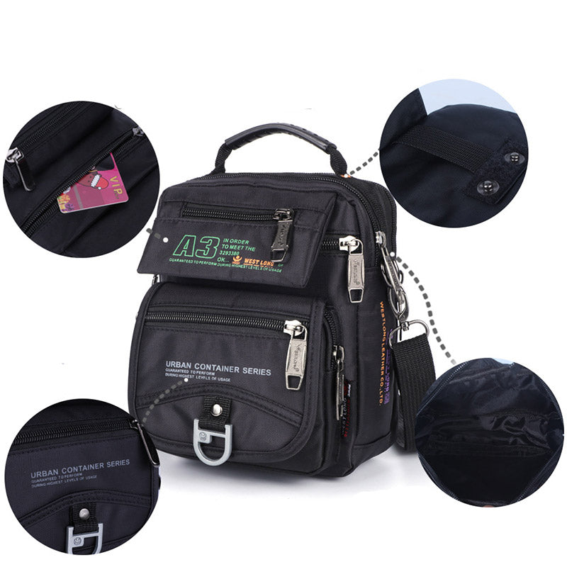 Nylon-Geldbörse mit mehreren Taschen, lässige Umhängetasche, Schultertasche, Reise-Brusttasche