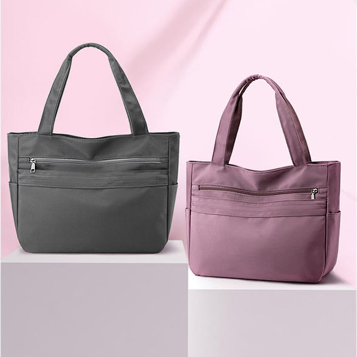 Einkaufstasche für Damen, einfache, lässige Einkaufshandtasche aus Nylon