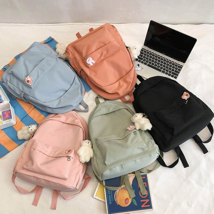 Rucksack für Damen, lässig, cool, solides Nylon, Schul-Umhängetasche