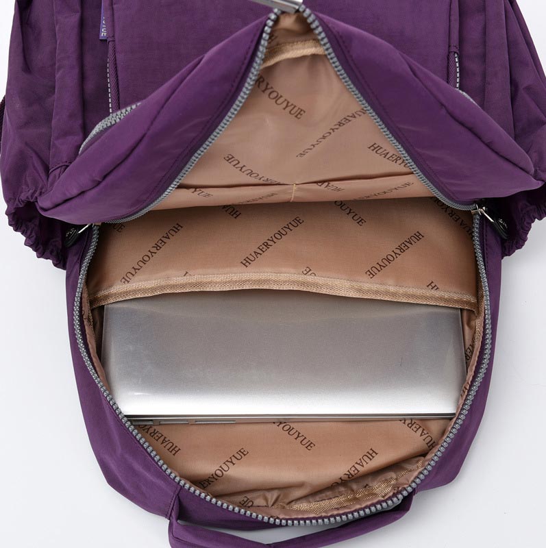 Nylon-Rucksack mit mehreren Taschen, leichter, lässiger Reise-Tagesrucksack für Damen