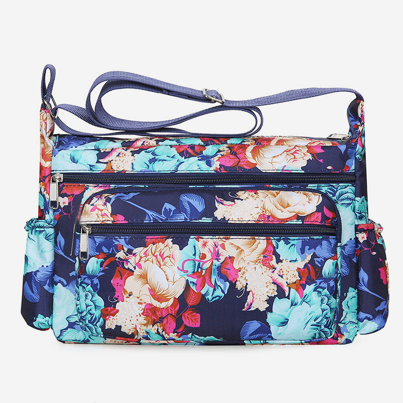 Wasserdichte Umhängetasche mit mehreren Taschen und Aufdruck