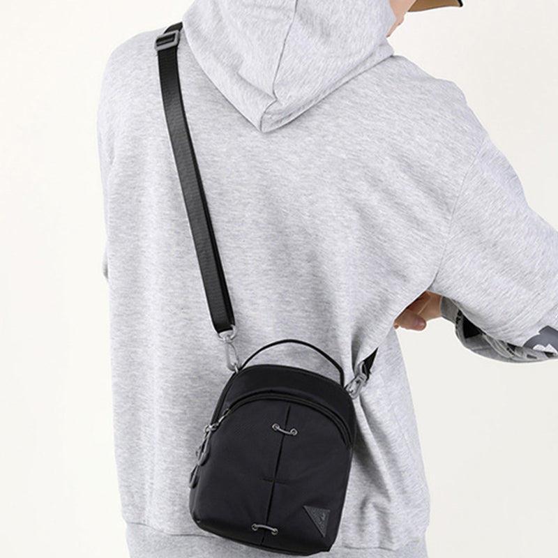 Doppelschichtige Umhängetasche aus Nylon für kleine Damen und Herren, wasserdichte, leichte Geldbörse