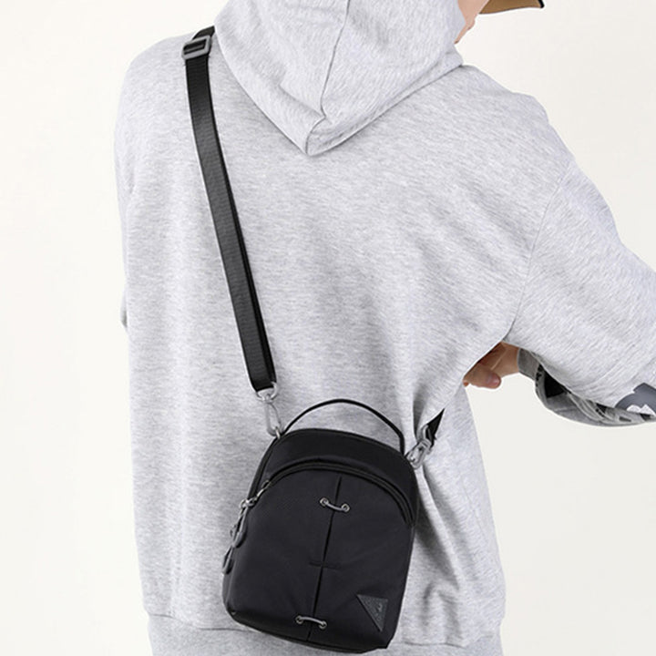 Doppelschichtige Umhängetasche aus Nylon für kleine Damen und Herren, wasserdichte, leichte Geldbörse