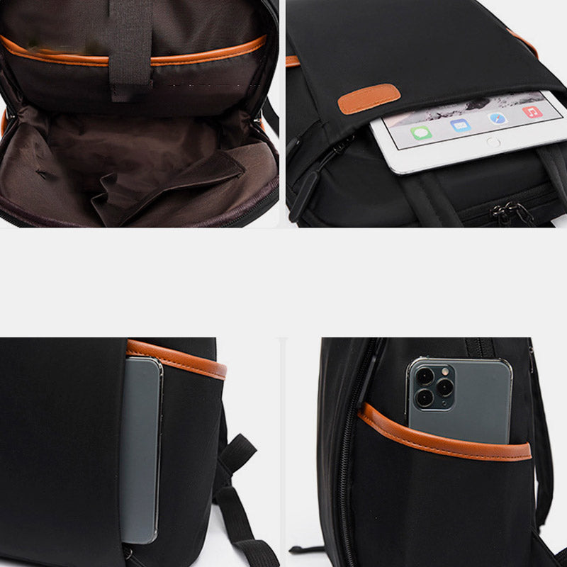 Lässiger, wasserdichter Nylon-Rucksack mit großem Fassungsvermögen 