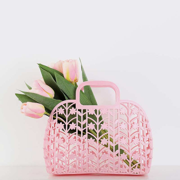 Handtasche für Badezimmer Rosa Faltbarer Aufbewahrungskorb aus Kunststoff
