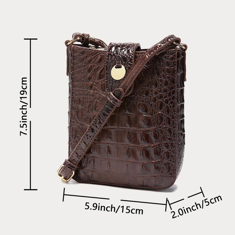 Umhängetasche für Damen, Retro-Krokodilmuster, Handytasche