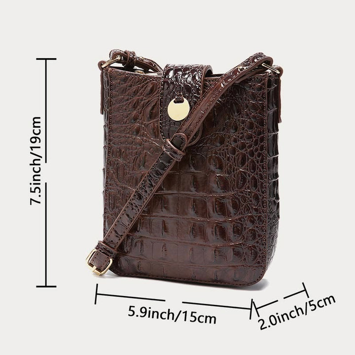 Umhängetasche für Damen, Retro-Krokodilmuster, Handytasche