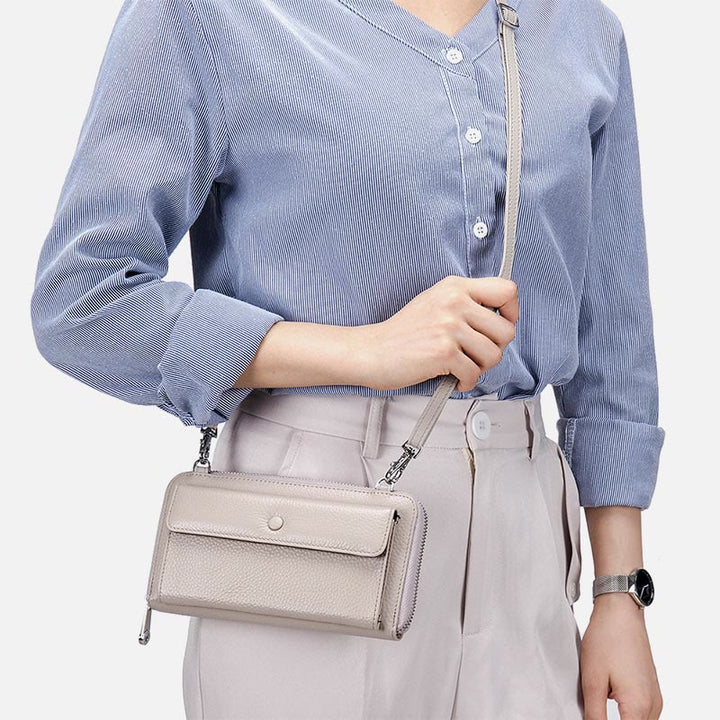 Echtes Leder Touchscreen Telefon Tasche Brieftasche Umhängetasche