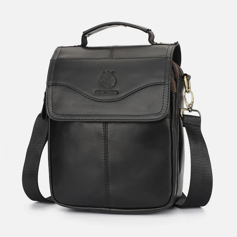 Echtes Leder Messenger Schultertasche für Männer Multi-Pocket Kleine Handtasche