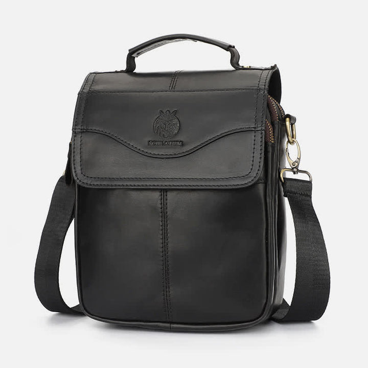 Echtes Leder Messenger Schultertasche für Männer Multi-Pocket Kleine Handtasche