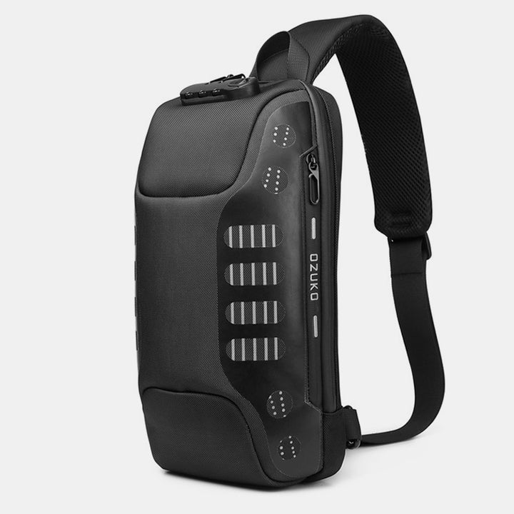 Multifunktionale, wasserdichte, diebstahlsichere Schultertasche mit USB-Ladeanschluss